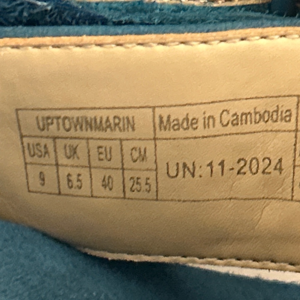 Vionic Teal Blue Suede Buckle Thong Sandals size 9 - Picture 3 of 8